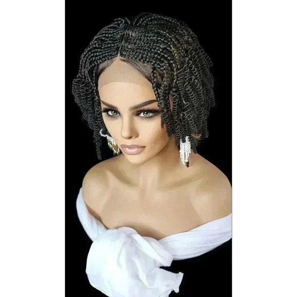 ✨FLASH SALE✨ Handmade Short Bob Braided Wig – 20% Off | Full Lace, No Pain - Picture 13 of 16